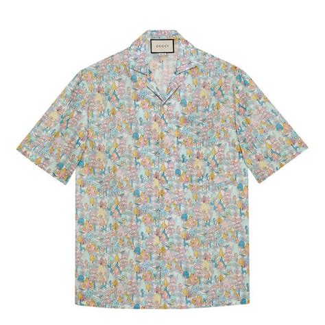 gucci liberty floral bowling shirt|Gucci flannel shirt.